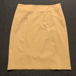 Coldwater Creek Size 10 Tan Lined Side Zip Pencil Skirt
